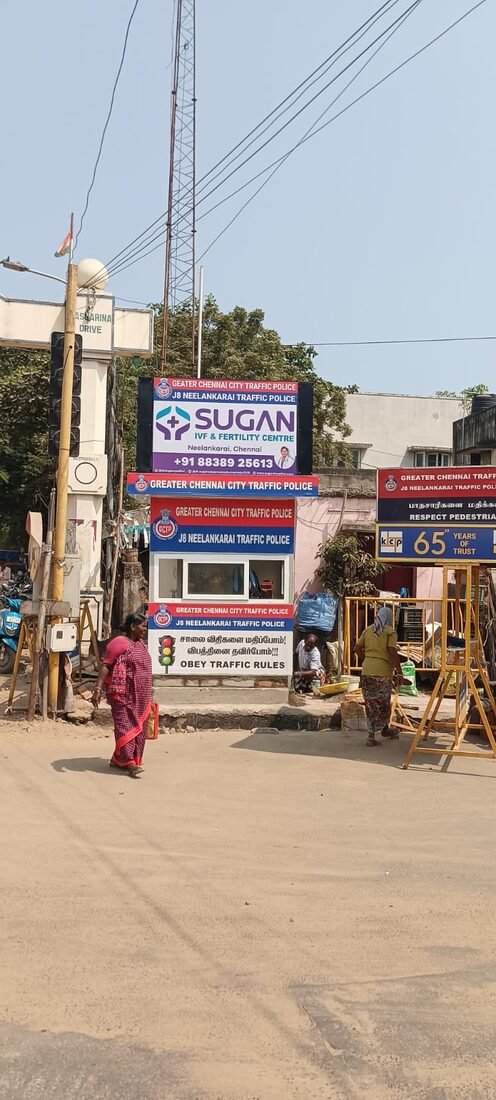 Branded traffic police booth for Sugan IVF and Fertility Centre, Neelankarai